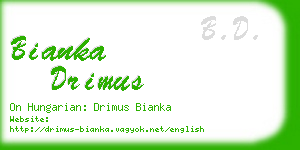 bianka drimus business card